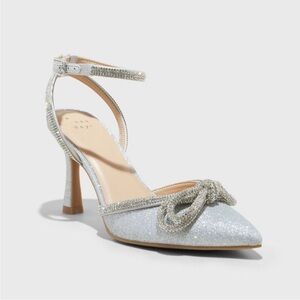 A New Day - Elegant Silver Glitter Women's Heels